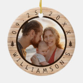 ロッキーマウンテンナショナルパークミニマリストウッド セラミックオーナメント (裏面)