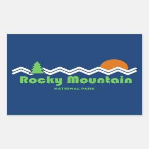 ロッキーマウンテンナショナルパークレトロ 長方形シール