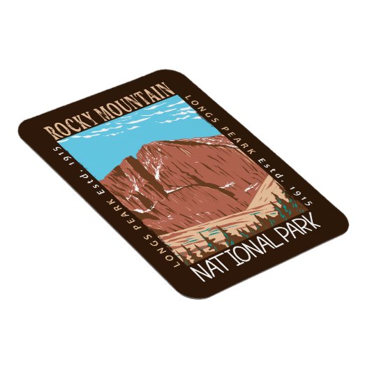 ロッキーマウンテンナショナルパークロンズピーク動揺して マグネット (右側)