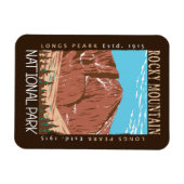 ロッキーマウンテンナショナルパークロンズピーク動揺して マグネット (横)
