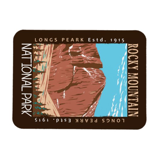 ロッキーマウンテンナショナルパークロンズピーク動揺して マグネット (横)
