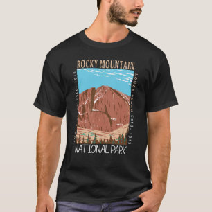 ロッキーマウンテンナショナルパークロンズピーク動揺して Tシャツ