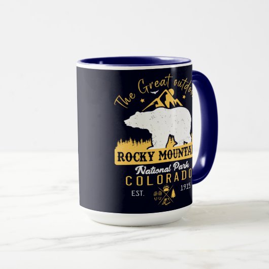 ロッキーマウンテンナショナルパークヴィンテージ土産 マグカップ (正面右)