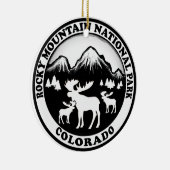ロッキーマウンテンナットパーク白黒サークル セラミックオーナメント (右)