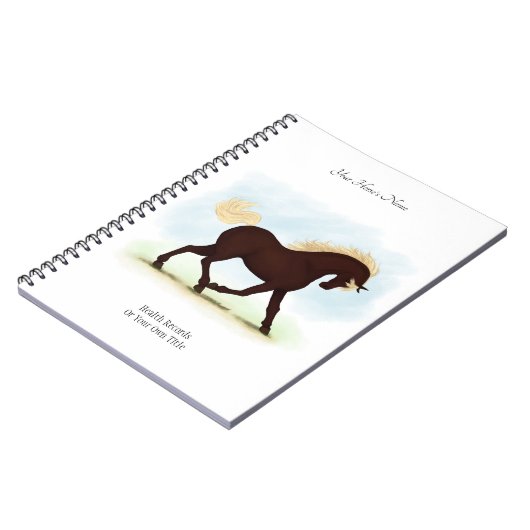 ロッキーマウンテンパーソナライズされたホースオーナーズジャーナル ノートブック (左側)