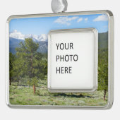 ロッキーマウンテンビューシーニックランドスケープ シルバープレートフレームオーナメント (左)