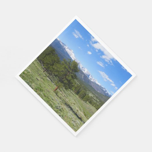 ロッキーマウンテンビューシーニックランドスケープ スタンダードランチョンナプキン (角)