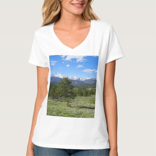 ロッキーマウンテンビュー 壮大な景観 Tシャツ (正面)