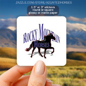 ロッキーマウンテンホースシルエットはっきりした文字 スクエアシール