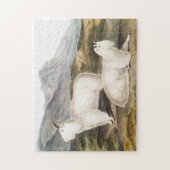 ロッキーマウンテンヤギ（カプラアメリカーナ）イラストレーション ジグソーパズル (縦)