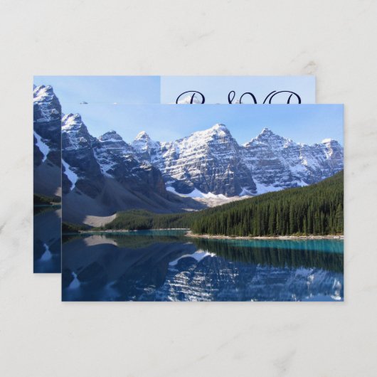 ロッキーマウンテンレイクカントリー結婚式出欠の出欠カード 出欠カード (正面/裏面)