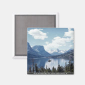ロッキーマウンテンレイクビュー，氷河の国立公園， M マグネット (正面/裏面)