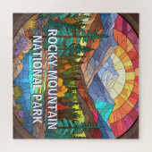 ロッキーマウンテン国立公フェイク園ステンドグラス ジグソーパズル (横)