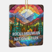 ロッキーマウンテン国立公フェイク園ステンドグラス セラミックオーナメント (右)