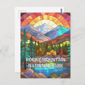 ロッキーマウンテン国立公フェイク園ステンドグラス ポストカード (正面/裏面)