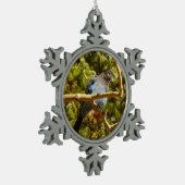 ロッキーマウンテン国立公園でステラーズジェイ スノーフレークピューターオーナメント (左)