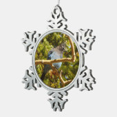 ロッキーマウンテン国立公園でステラーズジェイ スノーフレークピューターオーナメント (右)