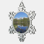 ロッキーマウンテン国立公園のスプラハ湖II スノーフレークピューターオーナメント (右)