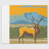 ロッキーマウンテン国立公園のワピティ ラッピングペーパー (フラット)