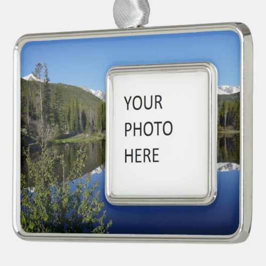 ロッキーマウンテン国立公園のSprague Lake I シルバープレートフレームオーナメント (左)