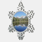 ロッキーマウンテン国立公園のSprague Lake I スノーフレークピューターオーナメント (右)