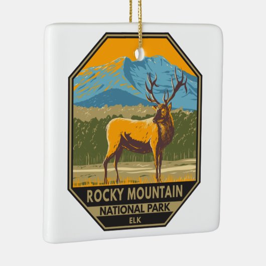 ロッキーマウンテン国立公園コロラドエルクヴィンテージ  セラミックオーナメント (右)