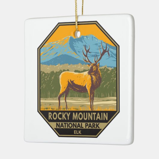 ロッキーマウンテン国立公園コロラドエルクヴィンテージ  セラミックオーナメント (左)