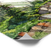ロッキーマウンテン国立公園水彩画 ポスター (角)