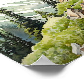 ロッキーマウンテン国立公園水彩画 ポスター (角)