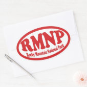 ロッキーマウンテン国立公園赤い楕円シール 楕円形シール (封筒)