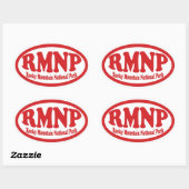 ロッキーマウンテン国立公園赤い楕円シール 楕円形シール (シート)