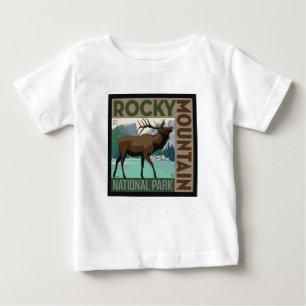 ロッキーマウンテン国立公園 エルク ベビーTシャツ