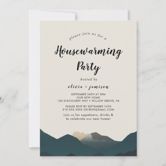 ロッキーマウンテン新築祝いパーティー招待状 招待状 (正面)
