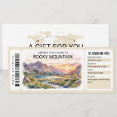 ロッキーマウンテン旅行の搭乗券 招待状 (正面/裏面)