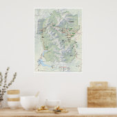 ロッキーマウンテン（コロラド）の地図のポスター ポスター (キッチン)