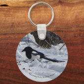 ロッキーマウンテンMagpieボタンキーチェーン キーホルダー (正面)