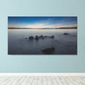 ロッキーモーニングロング露出でタウポ湖 キャンバスプリント (インサイチュ (ウッドフロア))