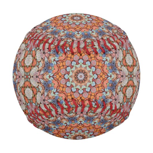 ロッキーローズオ素朴レンジヴィンテージ万華鏡のように千変万化するパターン 野球ボール (裏面)