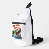 ロッキー威厳のある止り木に新鮮な魚を乗せたハゲのワシ スリングバッグ (右コーナー)