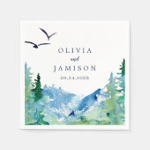 ロッキー山の目的地の結婚式 スタンダードカクテルナプキン (正面)