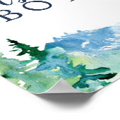 ロッキー山の赤ちゃんシャワー男の子のサイン ポスター (角)