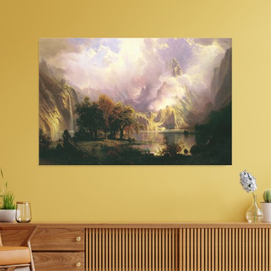 ロッキー山の風景威厳のある キャンバスプリント (インサイチュ (リビング))