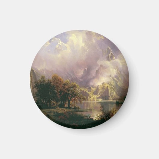 ロッキー山の風景威厳のある マグネット (正面)