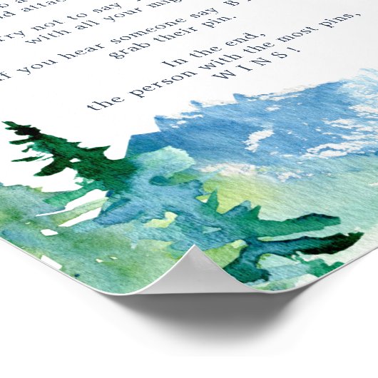 ロッキー山は言わないベビーゲームサイン ポスター (角)