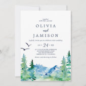 ロッキー山カジュアル地結婚式 招待状 (正面)