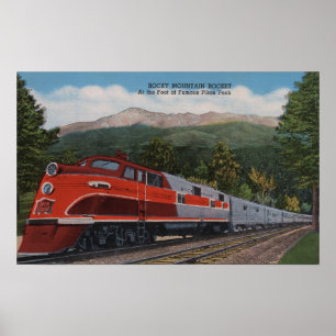 ロッキー山ロケット(列車)、ピークピーク、コロラド ポスター