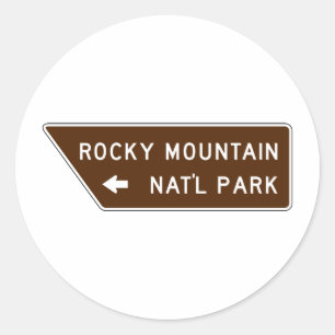 ロッキー山国立公園の道路標識 ラウンドシール