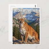 ロッキー山国立公園旅行のクーガー ポストカード (正面/裏面)