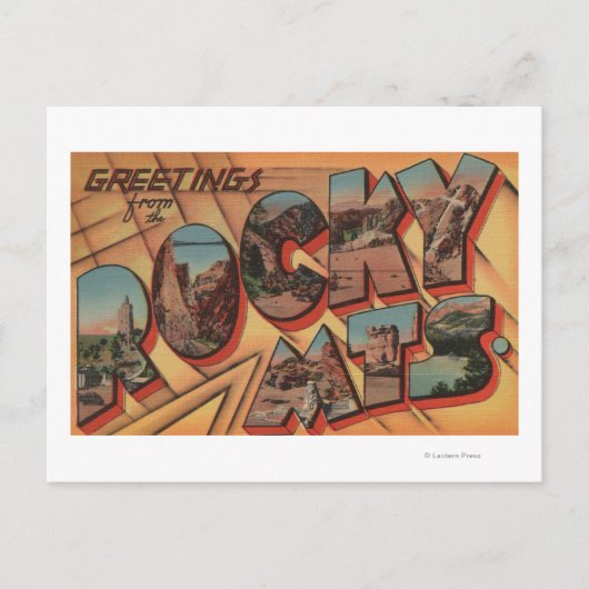 ロッキー山脈からの挨拶 ポストカード (正面)
