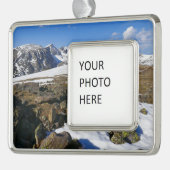 ロッキー山脈で融ける雪 シルバープレートフレームオーナメント (左)